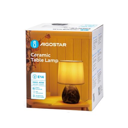 Aigostar - Lámpara de mesa 1xE14/40W/230V gris