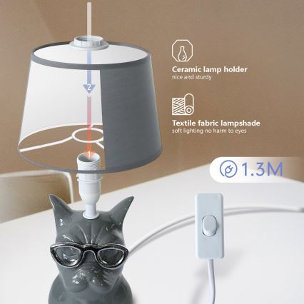 Aigostar - Lámpara de mesa 1xE14/40W/230V