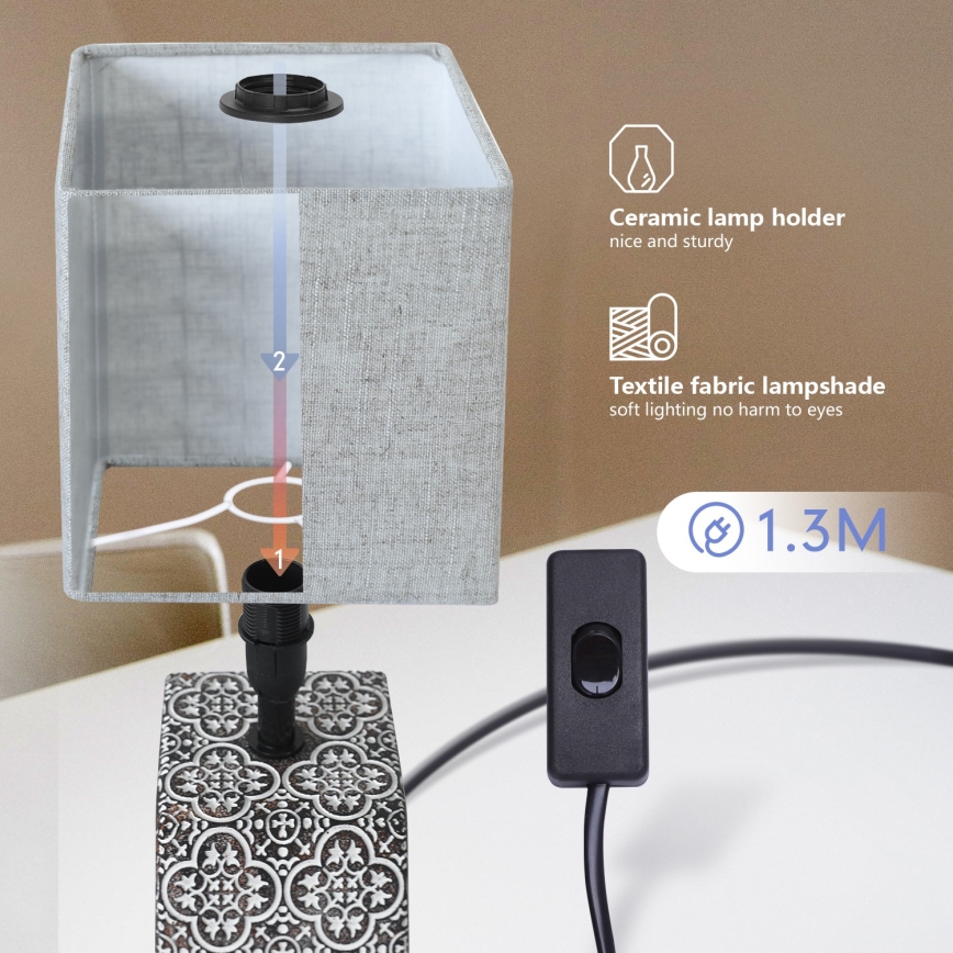 Aigostar - Lámpara de mesa 1xE14/40W/230V
