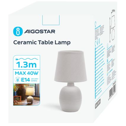 Aigostar - Lámpara de mesa 1xE14/40W/230V