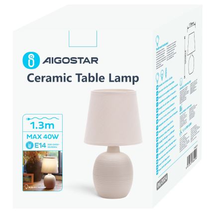 Aigostar - Lámpara de mesa 1xE14/40W/230V
