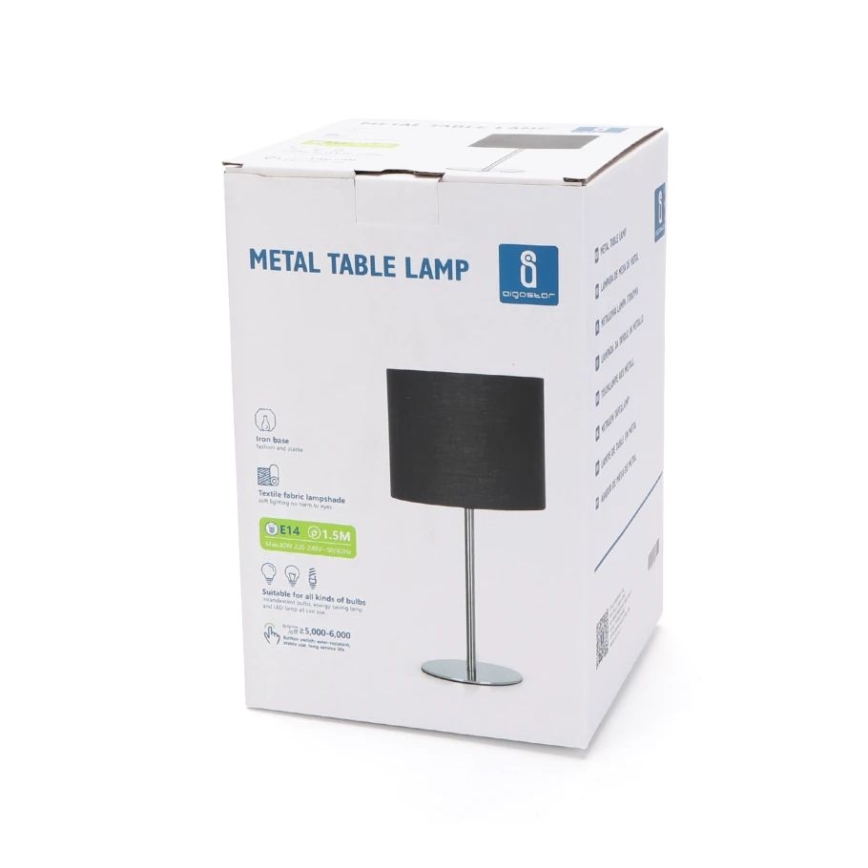 Aigostar - Lámpara de mesa 1xE14/40W/230V negro