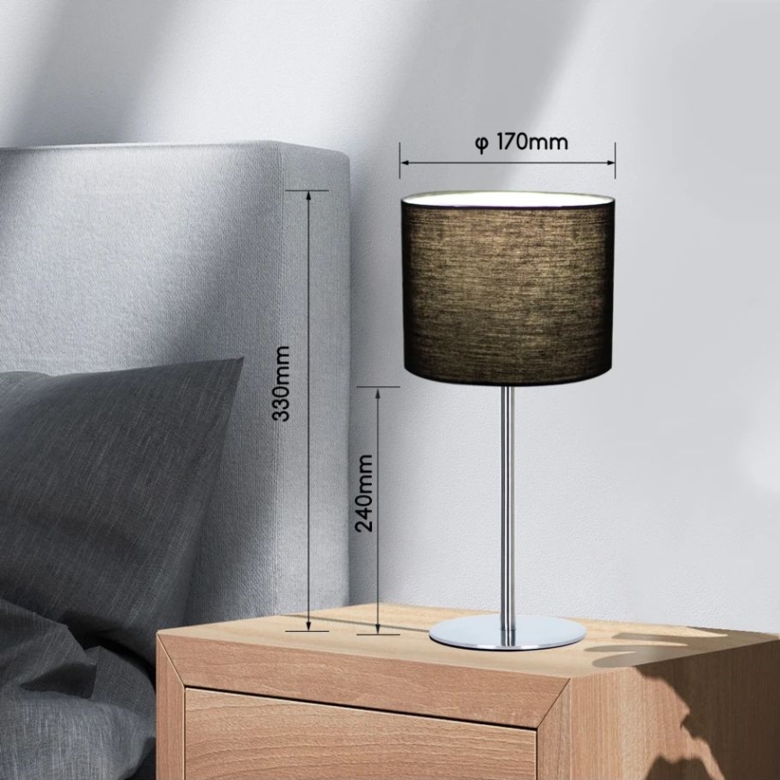 Aigostar - Lámpara de mesa 1xE14/40W/230V negro