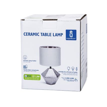 Aigostar - Lámpara de mesa 1xE14/40W/230V plata/blanco