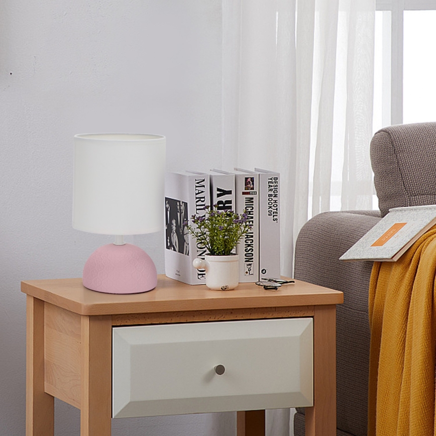 Aigostar - Lámpara de mesa 1xE14/40W/230V rosa/blanco