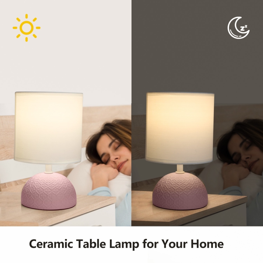 Aigostar - Lámpara de mesa 1xE14/40W/230V rosa/blanco