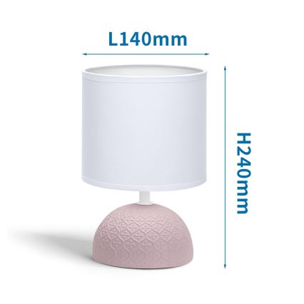 Aigostar - Lámpara de mesa 1xE14/40W/230V rosa/blanco
