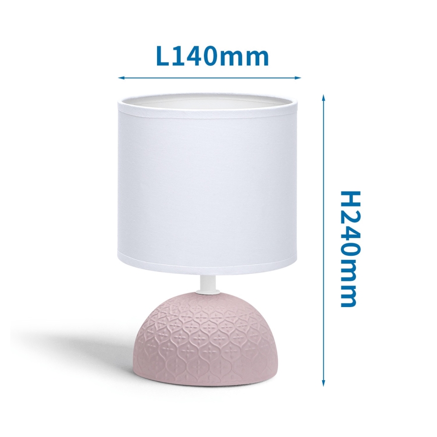 Aigostar - Lámpara de mesa 1xE14/40W/230V rosa/blanco