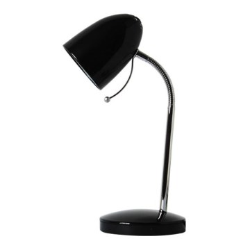 Aigostar - Lámpara de mesa 1xE27/36W/230V negra/cromo brillante