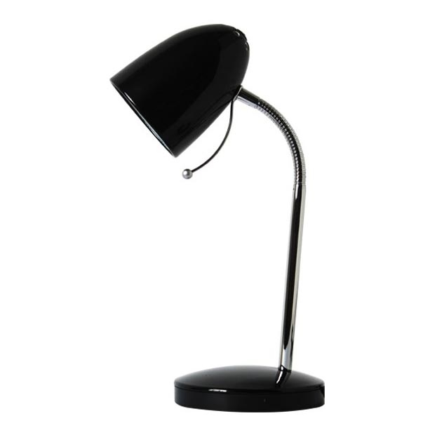 Aigostar - Lámpara de mesa 1xE27/36W/230V negro/cromo brillante