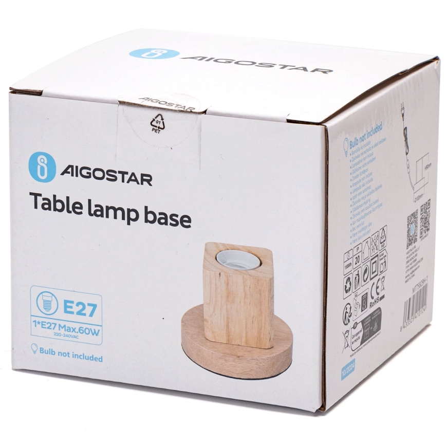 Aigostar - Lámpara de mesa 1xE27/60W/230V árbol de caucho