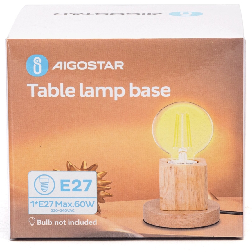 Aigostar - Lámpara de mesa 1xE27/60W/230V árbol de caucho