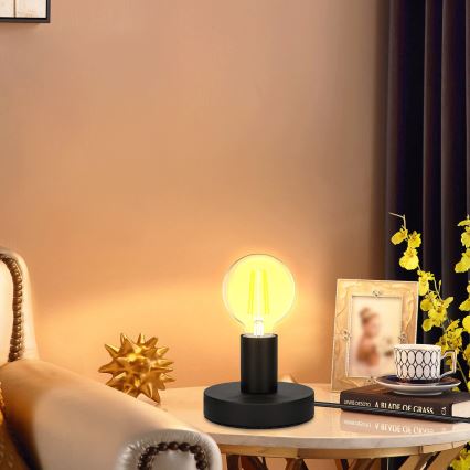 Aigostar - Lámpara de mesa 1xE27/60W/230V negro