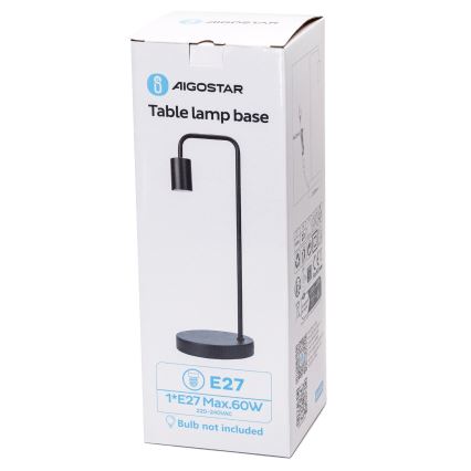 Aigostar - Lámpara de mesa 1xE27/60W/230V negro