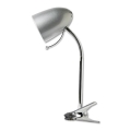Aigostar - Lámpara de mesa con clip 1xE27/11W/230V plateada/cromo brillante