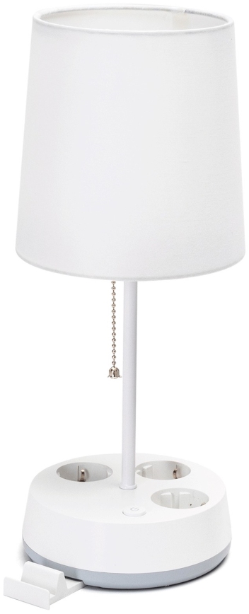 Aigostar - Lámpara de mesa con enchufes 1xE27/60W/230V blanca