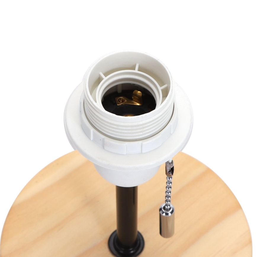 Aigostar - Lámpara de mesa con puerto USB 1xE27/40W/230V negra/crema