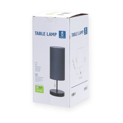 Aigostar - Lámpara de mesa con puerto USB 1xE27/40W/230V negro