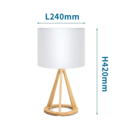 Aigostar - Lámpara de mesa de madera 1xE27/60W/230V acabado en pino