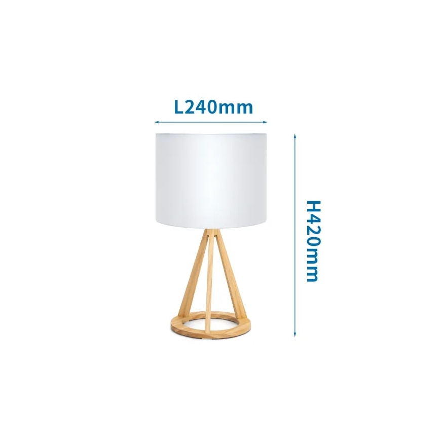 Aigostar - Lámpara de mesa de madera 1xE27/60W/230V acabado en pino
