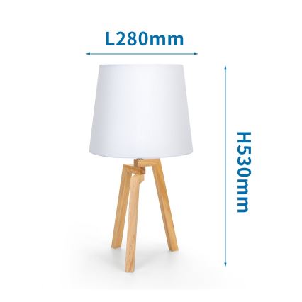 Aigostar - Lámpara de mesa de madera 1xE27/60W/230V, pino