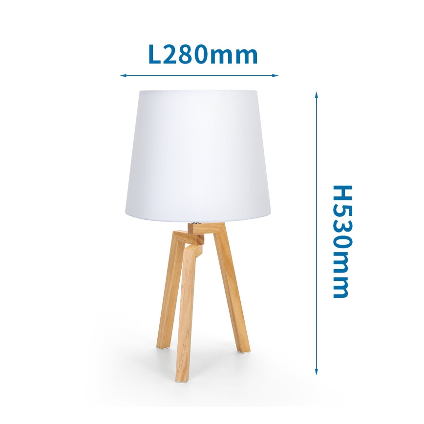 Aigostar - Lámpara de mesa de madera 1xE27/60W/230V, pino
