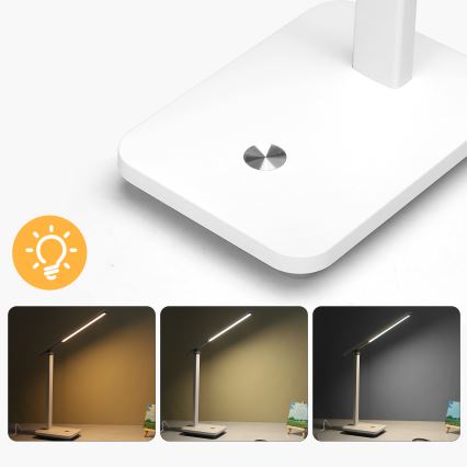 Aigostar - Lámpara de mesa LED recargable y regulable LED/5W/5V 3000-6500K blanco/negro