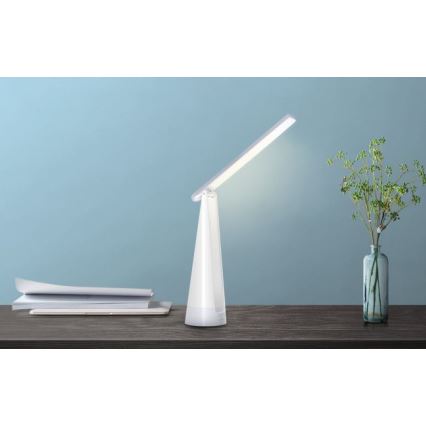 Aigostar - Lámpara de mesa LED recargable y regulable LED/7W/5V 4000K 4400 mAh blanco