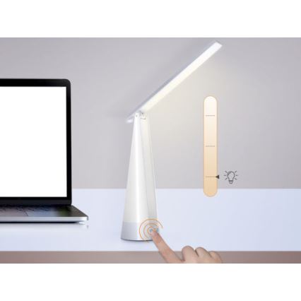 Aigostar - Lámpara de mesa LED recargable y regulable LED/7W/5V 4000K 4400 mAh blanco