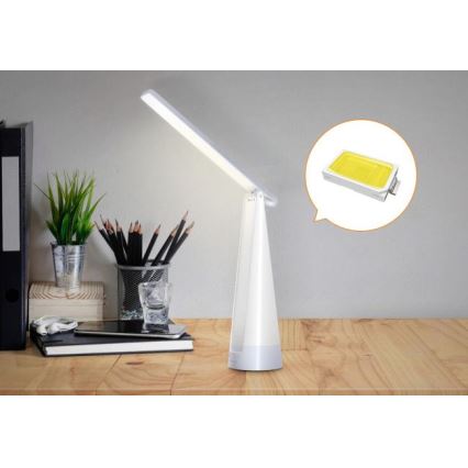 Aigostar - Lámpara de mesa LED recargable y regulable LED/7W/5V 4000K 4400 mAh blanco