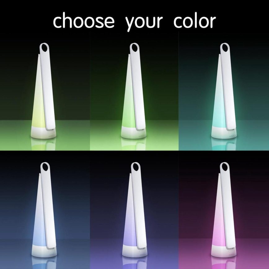 Aigostar - Lámpara de mesa LED recargable y regulable LED/7W/5V 4000K 4400 mAh blanco