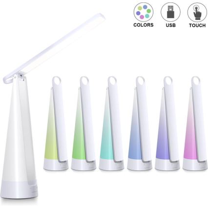 Aigostar - Lámpara de mesa LED recargable y regulable LED/7W/5V 4000K 4400 mAh blanco