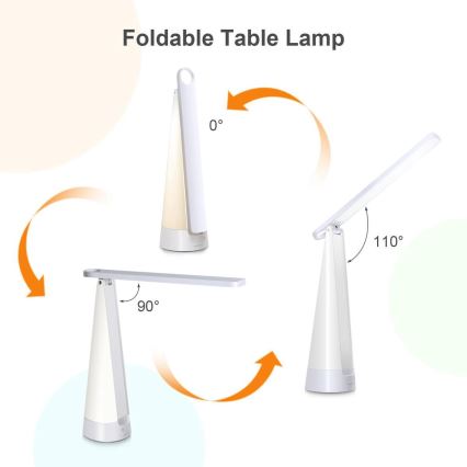 Aigostar - Lámpara de mesa LED recargable y regulable LED/7W/5V 4000K 4400 mAh blanco