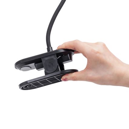 Aigostar - Lámpara de mesa LED regulable con clip LED/2,5W/5V negro