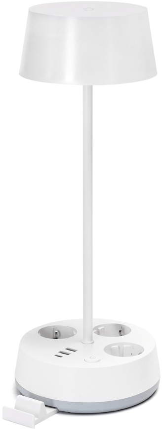 Aigostar - Lámpara de mesa regulable LED con enchufes y USB LED/4,6W/230V 3000/4000/6500K blanca