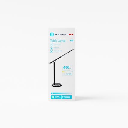 Aigostar - Lámpara de mesa regulable LED táctil LED/8W/230V 3000-6000K negro
