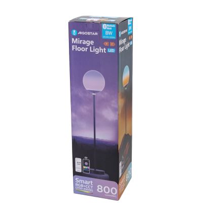 Aigostar - Lámpara de pie regulable LED RGBW MESH LED/8W/230V + mando a distancia