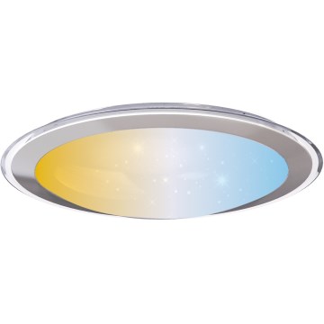Aigostar - Lámpara de techo LED regulable LED/30W/230V 2700-6500K diámetro 42,9 cm cromo + control remoto