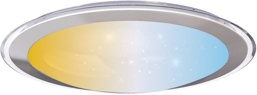 Aigostar - Lámpara de techo LED regulable LED/30W/230V 2700-6500K diámetro 42,9 cm cromo + control remoto