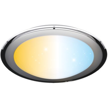 Aigostar - Lámpara de techo LED regulable LED/60W/230V 2700-6500K diámetro 52,7 cm cromo + control remoto