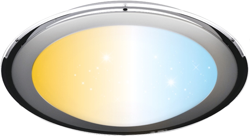 Aigostar - Lámpara de techo LED regulable LED/60W/230V 2700-6500K diámetro 52,7 cm cromo + control remoto