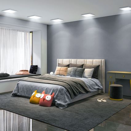 Aigostar - Lámpara empotrable LED/12W/230V 6500K 17,5x17,5 cm blanca