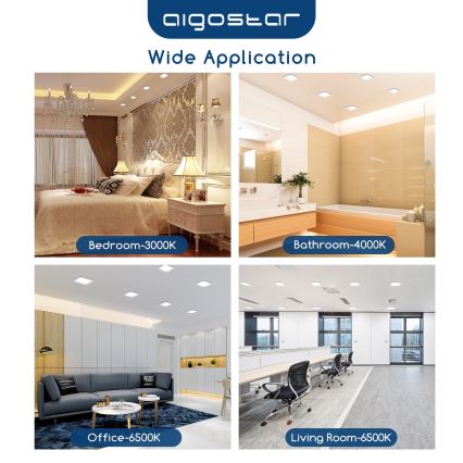 Aigostar - Lámpara empotrable LED/6W/230V 4000K 12x12 cm blanca