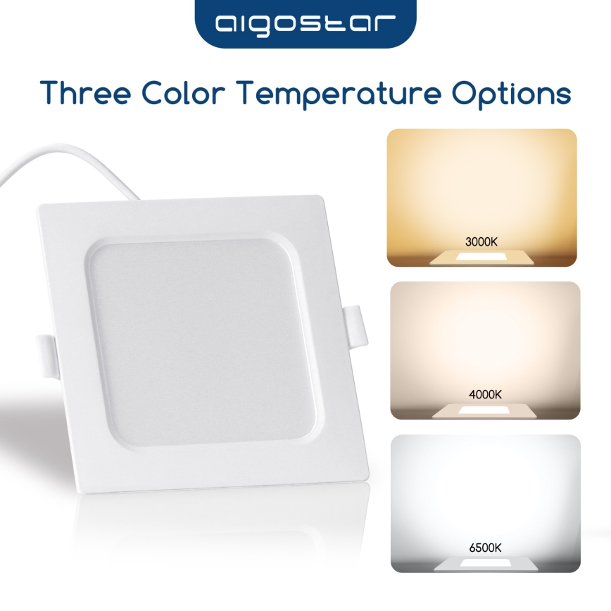 Aigostar - Lámpara empotrable LED/6W/230V 4000K 12x12 cm blanca