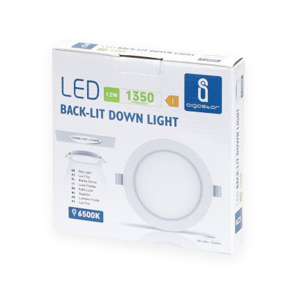 Aigostar - Lámpara empotrable LED LED/12W/230V 6500K diá. 17,5 cm blanco