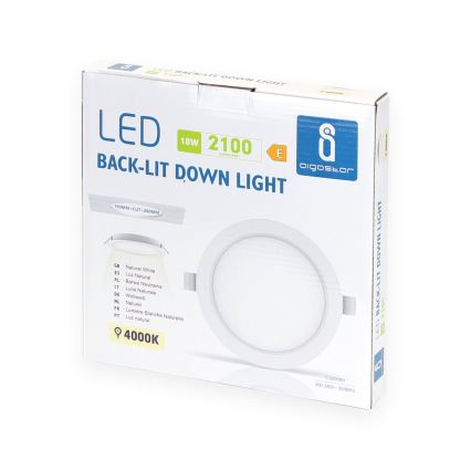 Aigostar - Lámpara empotrable LED LED/18W/230V 4000K diá. 22 cm blanco