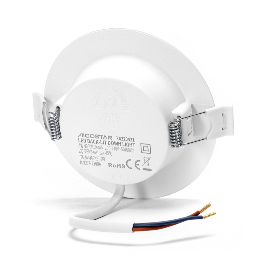 Aigostar - Lámpara empotrable LED LED/4W/230V 4000K diá. 9,8 cm blanco