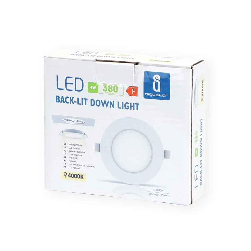 Aigostar - Lámpara empotrable LED LED/4W/230V 4000K diá. 9,8 cm blanco