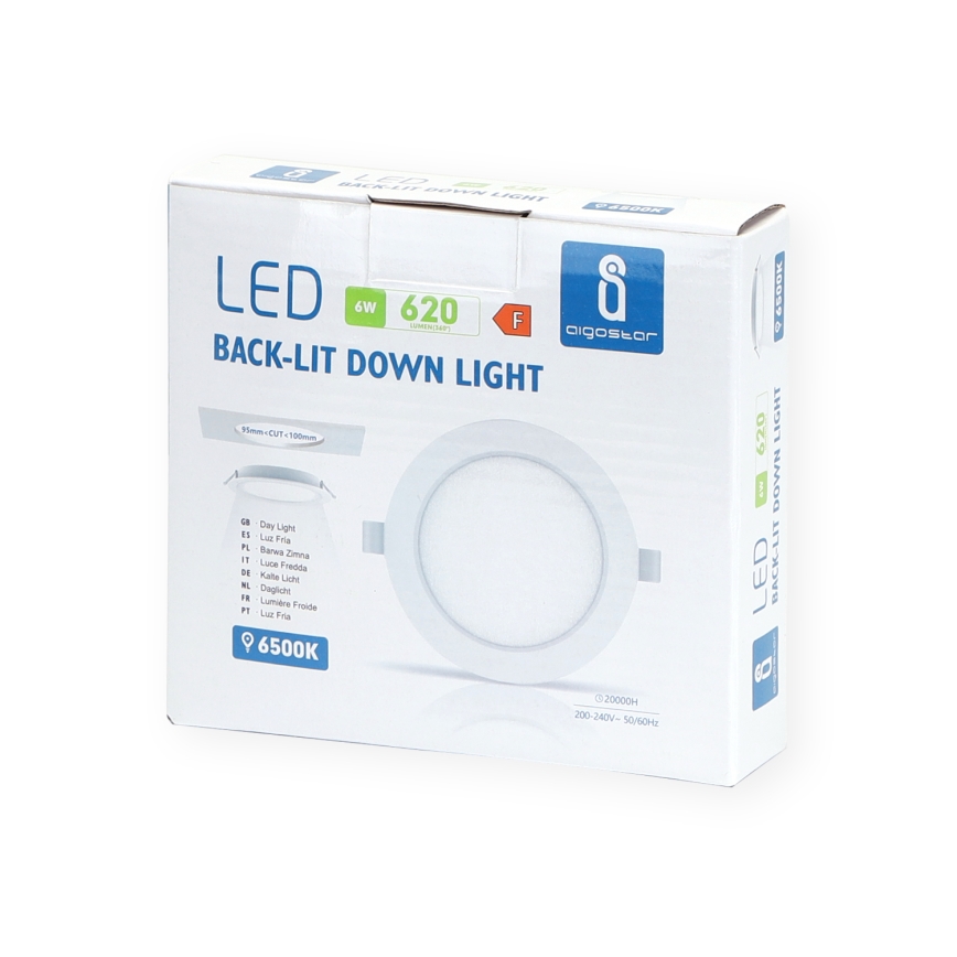 Aigostar - Lámpara empotrable LED LED/6W/230V 6500K diá. 11,8 cm blanco