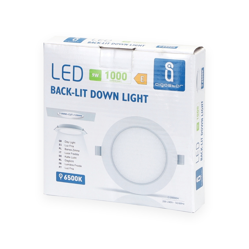 Aigostar - Lámpara empotrable LED LED/9W/230V 6500K diá. 14,5 cm blanco